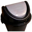 Lixeira Fechada Preto com Tampa Basculante 27 Litros Plasnew
