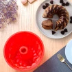 Forma Assadeira De Silicone Redonda Furo Bolo Pudim Torta