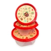 Conjunto De Potes 3pçs Plásticos 210ml Garden Empilhavél