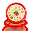 Conjunto De Potes 3pçs Plásticos 210ml Garden Empilhavél