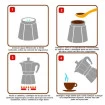 Cafeteira Italiana em Alumínio 6 Xícaras para Café.