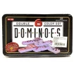 Jogo Domino Double 6 Color Dot 28 Pç Caixa de Lata