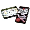 Jogo Domino Double 6 Color Dot 28 Pç Caixa de Lata