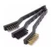 Kit Jogo Escovas 3 Pçs Limpeza Remoção Aço Inox Nylon Latão