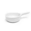 Conjunto 4 Mini Panelinha de Porcelana Branca C/ Cabo 50ml