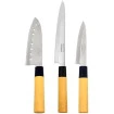 Kit 3 Faca Inox Japonesa Cozinha Cortes Sushi Sashimi Asia