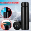 Garrafa Térmica LED Com Medidor Temperatura Squeeze Portátil
