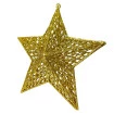 Estrela com Gliter Vazada Dourada 22cm Decoração de Natal - Magizi