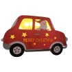 Papai Noel No Carro Madeira Pintada Iluminado Com Led Magizi