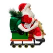 Enfeite de Natal Papai Noel Trenzinho 40CM Luz Musica Magizi
