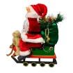 Enfeite de Natal Papai Noel Trenzinho 40CM Luz Musica Magizi
