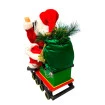 Enfeite de Natal Papai Noel Trenzinho 40CM Luz Musica Magizi