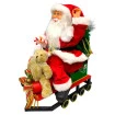 Enfeite de Natal Papai Noel Trenzinho 40CM Luz Musica Magizi