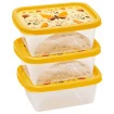 Conjunto C/3 Potes Retangulares Salada 220ml Jaguar
