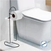 Suporte Para Papel Higiênico Luxo De Chão Linha Black Aço