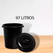 Cesto De Lixo Fechado Preto 97L Plasnew Multiuso 