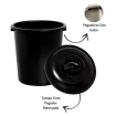 Cesto De Lixo Fechado Preto 97L Plasnew Multiuso 