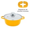  Caçarola Panela Alumínio Revestimento Cerâmico Amarela 24cm