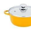  Caçarola Panela Alumínio Revestimento Cerâmico Amarela 24cm