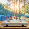 Fogão Fogareiro a Gás 2 bocas para Camping Portátil+ Registro 