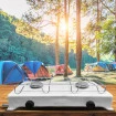 Fogão Fogareiro a Gás 2 bocas para Camping Portátil+ Registro 