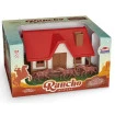 Brinquedo fazendinha casa rancho western com 3 cavalos 